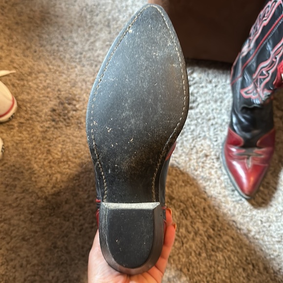 Laredo Boots Made in USA Red Black Cowgirl Cowboy Western Women’s Size 7.5 - Picture 4 of 8